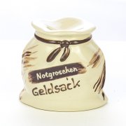 Geldsack mit eigener Beschriftung, Namen H 8,5cm / 19,5cm -  Keramik Rheinsberg